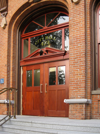 The New Mahogany Doors at Saratoga Springs City Hall